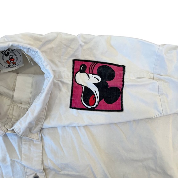 Mens RARE Vintage 90's‎ Mickey & Co Long Sleeve Button Down Patch SZ L READ - Picture 7 of 9